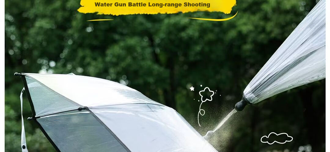 ENGMARSS Transparent Umbrella Water Gun Toy, Water-Spraying Battle Equipment for Water Fights And Rafting Activities 2