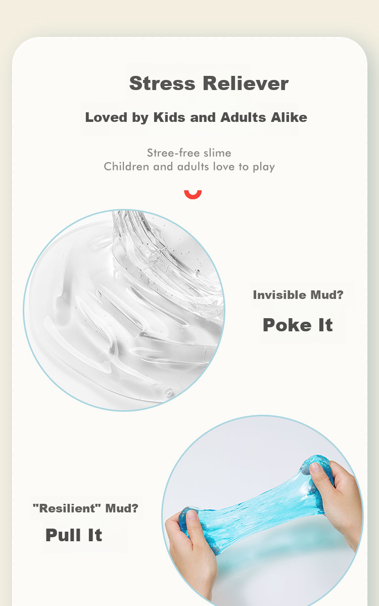 Coloyou Liquid Glass Slime, Non-Toxic Children's Slime, Rubber Mud, Bubbly Gel, Non-Newtonian Fluid, Gift 9