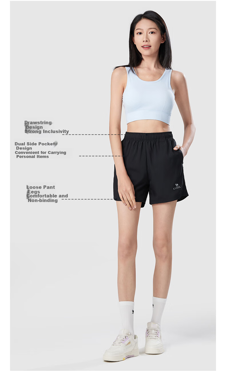 CAMEL Quick-Dry Breathable Shorts for Men And Women, Straight Loose Fit Outdoor Casual Sports Knee-Length Pants for Summer, Men's Size L 30