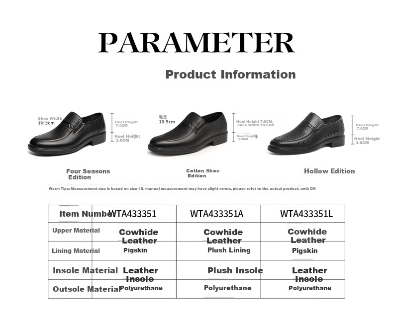 RED DRAGONFLY Men's Business Leather Shoes, Commuter Soft-Soled Dad Shoes, Slip-On Men's Casual Shoes, WTA43335, Black, Size 38 1