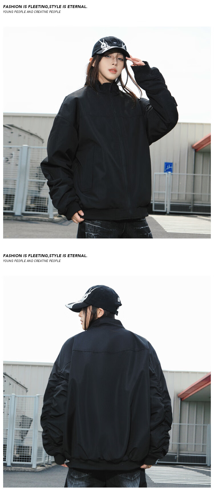 Dingfengbaoluo Couples Flight Jacket Men Autumn Winter Thickened Cotton American Style Outdoor Stand Collar Coat DGM97 Wolf Gray 3XL 4