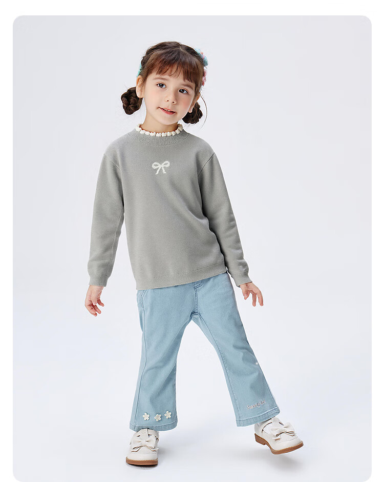 Balabala BalaOne Girls' Knit Sweater Children's Winter 2025 Sweet Stylish Pullover 208425103008 6