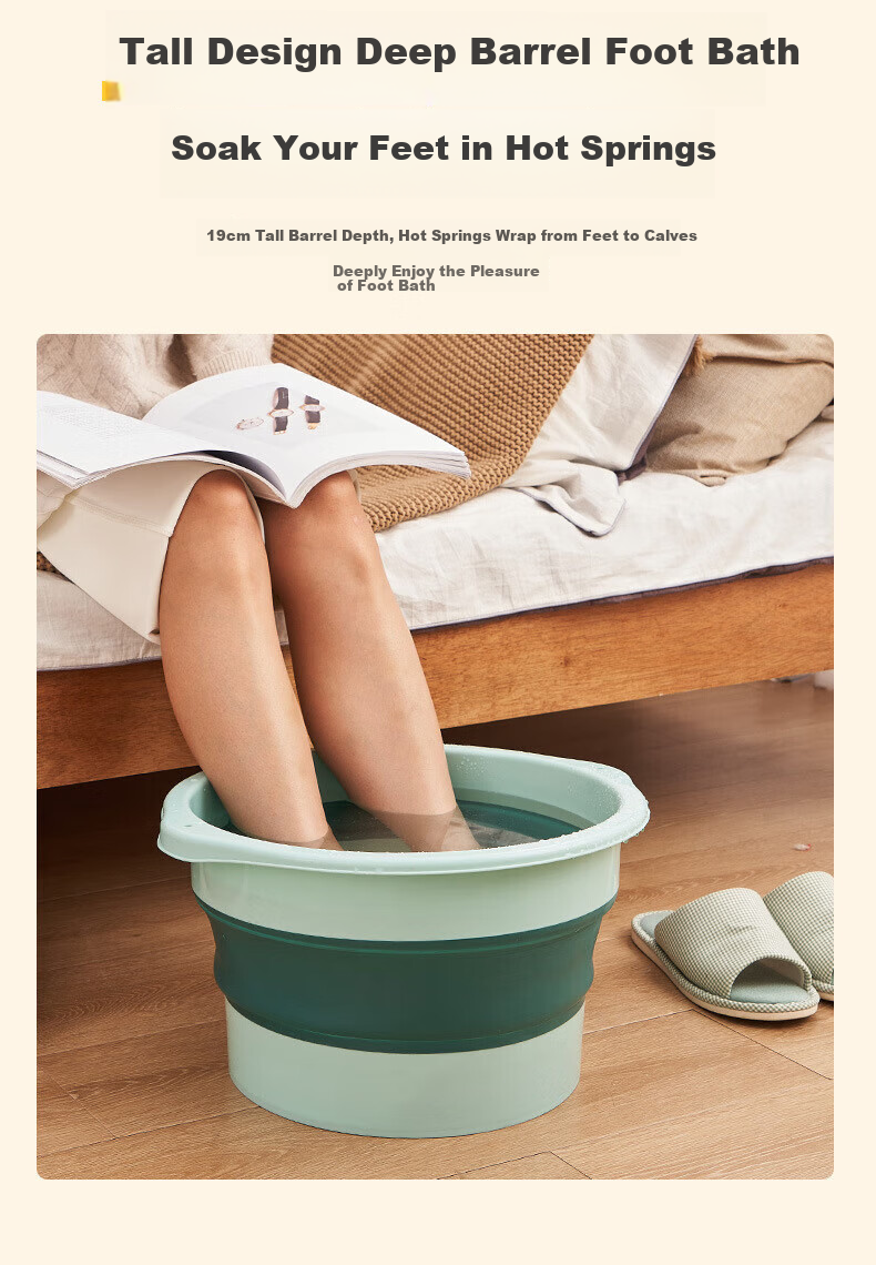 Xingfang Foldable Foot Soaking Bucket, Knee-High Massage Foot Bath, Foot Washing Basin, Foot Spa Tub, Portable Health Care Bucket 1