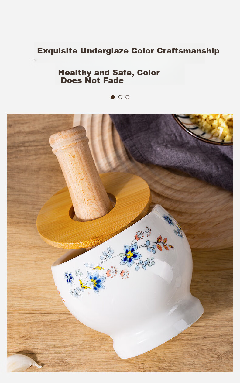 Newair Ceramic Garlic Masher, Manual Home-Use Old-Style Garlic Crusher, Garlic Paste Maker, Stone Mortar for Crushing Garlic And Grinding Herbs 4
