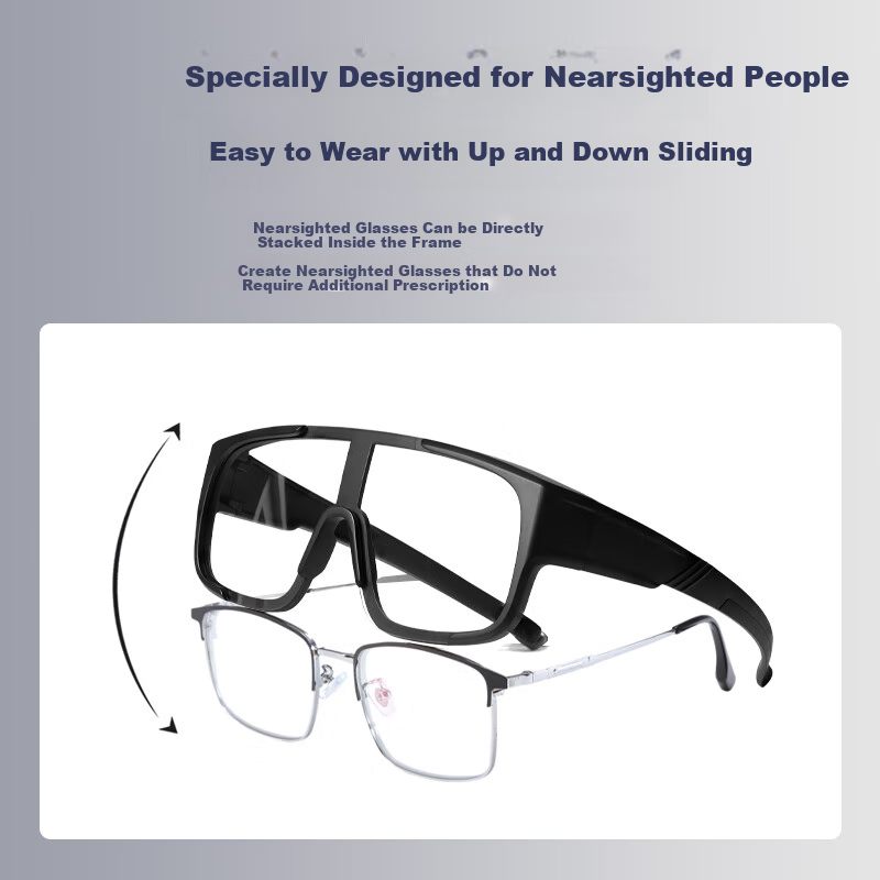 FOREVER Cycling Glasses, Large Frame for Myopia, UV Protection, Windproof, Dustproof, Day And Night Use, Protective Eyewear