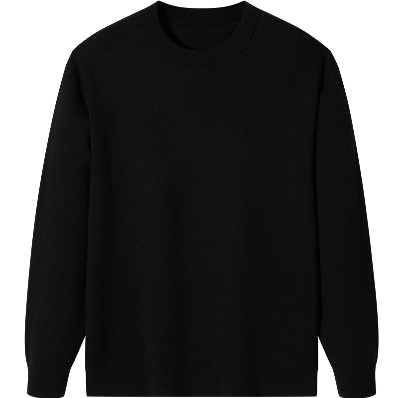 GXG Men's Solid Jacquard Knit Sweater Commuter Base Shirt Black 170/M