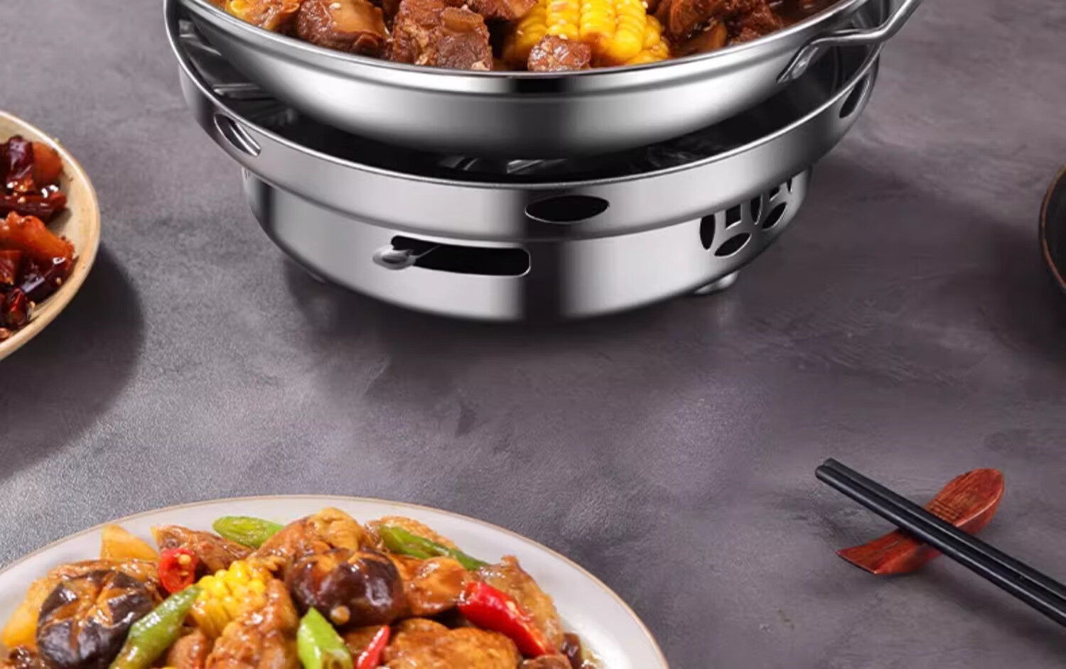Deming Windproof Alcohol Stove for Dry Pot, Household Small Hot Pot Stove, New Commercial Stainless Steel Pot Base 15