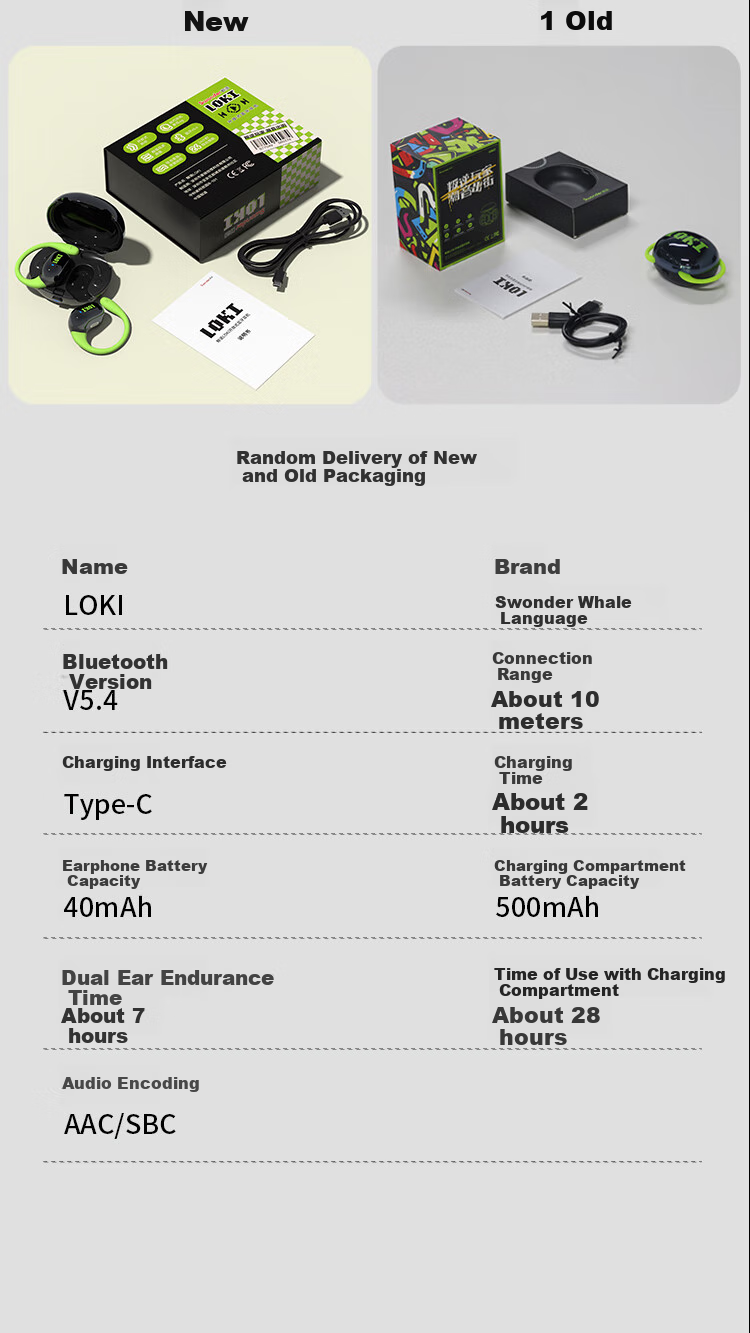 DIBALENE LOKI Open-Ear Bluetooth Headphones, Over-Ear Style, Not In-Ear, Suitable for Teenagers And Children, Sports Running Calls Noise Reduction Wireless Earphones, Compatible with Huawei Xiaomi And Nuanri Mi 15