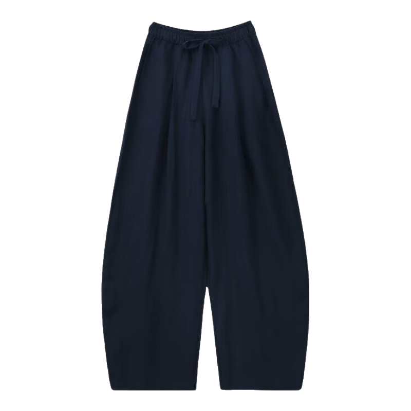 Langsha Tencel Linen Wide-Leg Pants for Women Spring 2026 New High-Waist Slimming Draped Loose Vintage Style Casual Curved Pants
