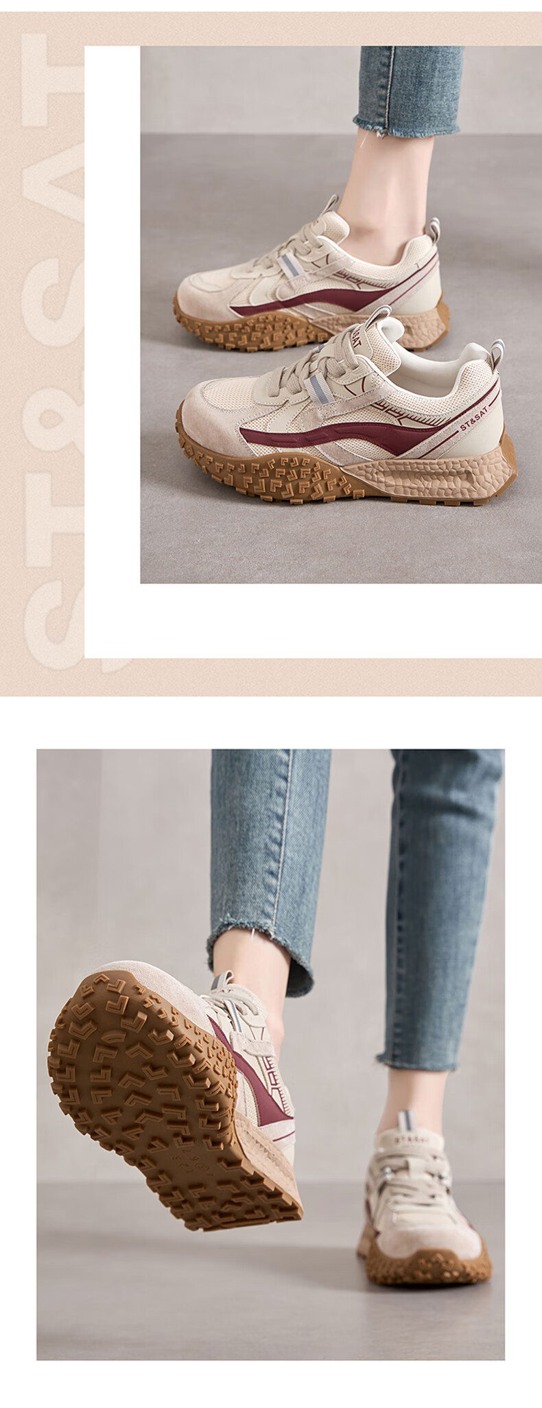 Saturday Lightweight Soft-Soled German Training Shoes Women Versatile Fashion Comfortable Casual Sports Travel Shoes Yellow Size 35 3