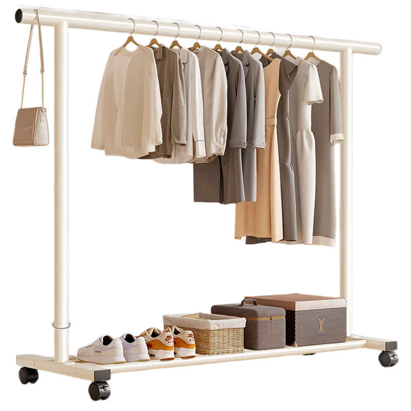Shunyou Simple Single Rod Coat Rack Floor-Standing Clothes Hanger Indoor Drying Rack Dormitory SY-1205