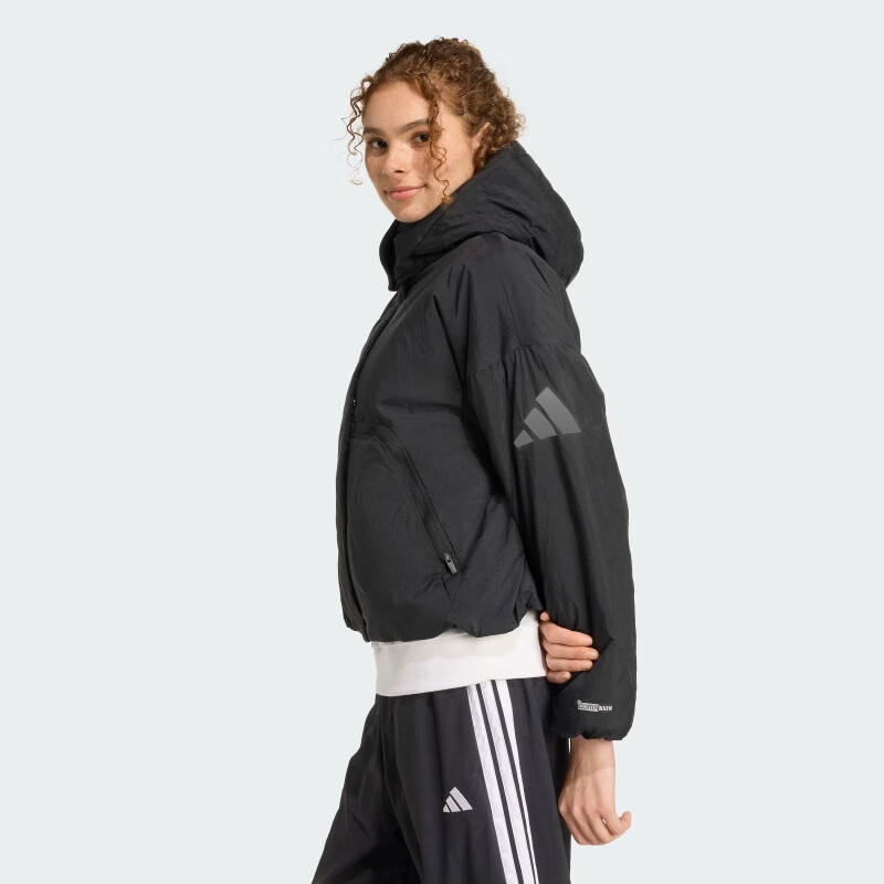 Adidas Women's Sportswear Series W CITY TECH JKT Short Cotton Jacket JW1886 Black 2XL 5