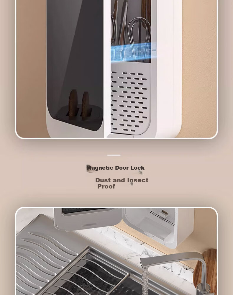 Jingyan Chopstick Disinfection And Drying All-In Machine, Wall-Mounted Chopstick Holder, Chopstick Cage, Draining Storage Box, Chopstick Basket, Storage Rack 12