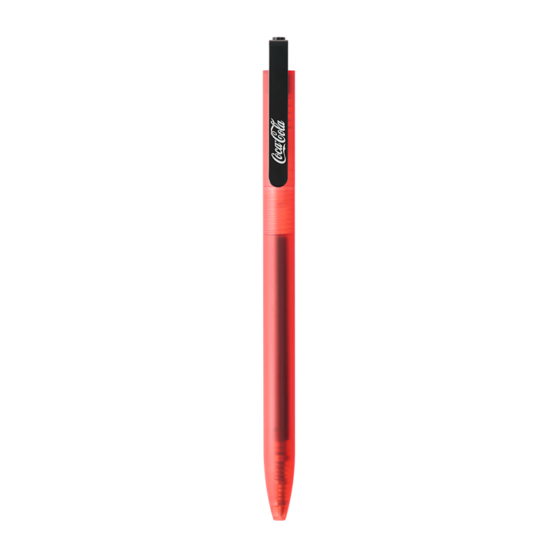 KACO Coca-Cola Collaboration Black Retractable Gel Pen Ins Stylish Niche Signature Quick-Dry Student Exam Carbon Ballpoint Pen Daily Transparent Red 1 Piece