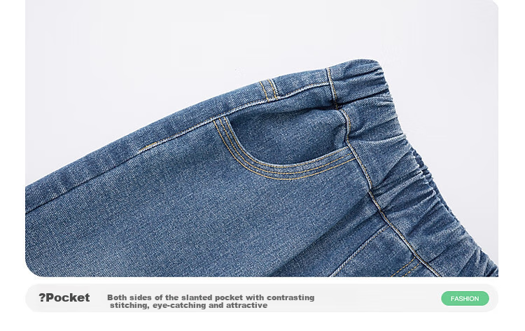 Duoduojia Boys' Jeans, Spring And Autumn Style, Versatile Fashion Casual Pants, Children's Soft Washed Loose Long Trousers 32