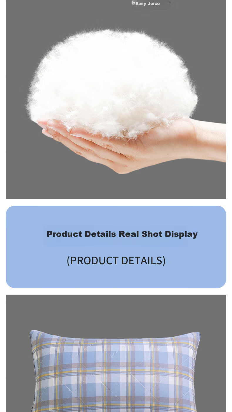Grace Pillow, Hotel-Grade Feather And down Pillow, Fiber Soft Pillow Core, 46*72cm, Set of Two 6