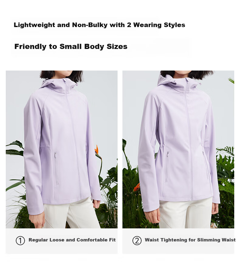 MOLY VIVI Slim Waist Soft Shell Jacket for Women, Waist-Cinching Coat, Spring And Autumn New Style, Windproof And Waterproof Outdoor Hiking Wear, Moli Weivei 2