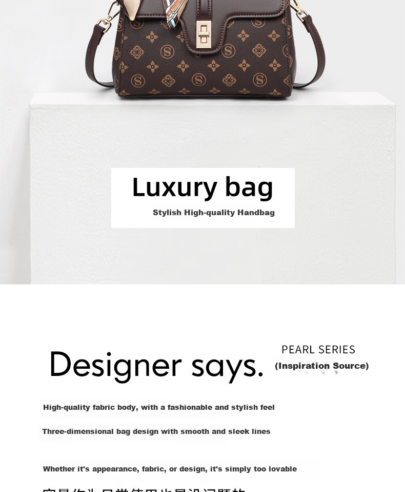 Aiqinghai Handbag, Women's Crossbody Bag, Shoulder Bag, Large Capacity, Light Luxury Brand, Birthday And Mother's Day Gift, Practical Present for Mom 9