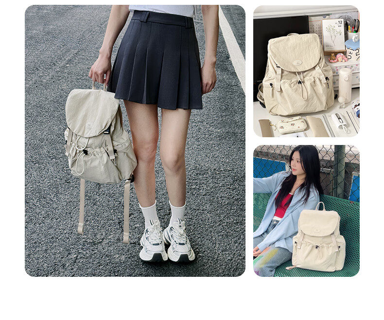 Aji Outdoor Travel Backpack Women College Student School Bag Fashion Versatile Waterproof Lightweight Small Travel Backpack 12