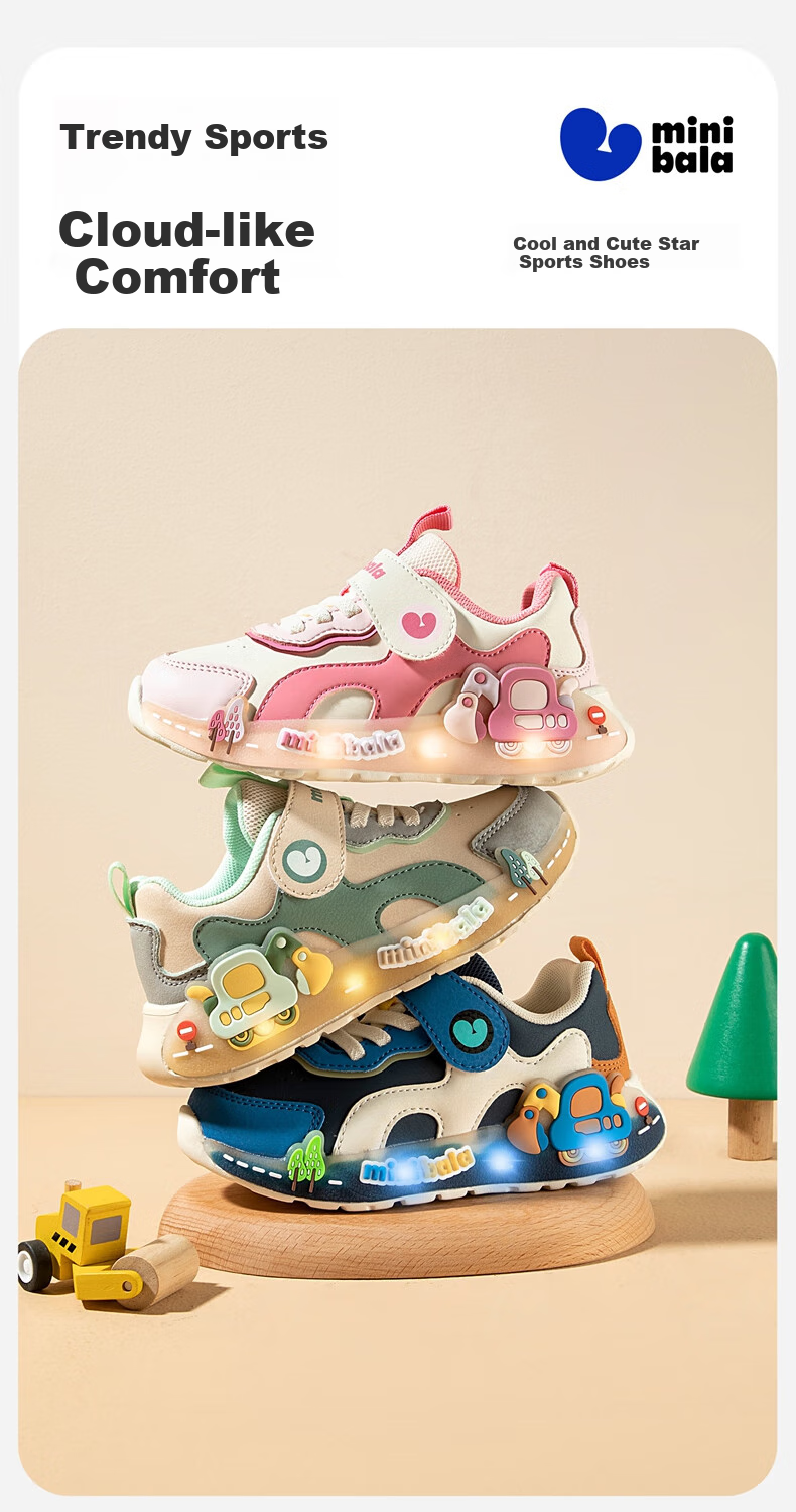 Minibala Kids Light-Up Shoes 25 Autumn New Boys and Girls Casual Sports Baby Toddler Walking Shoes Little Kids Glowing Sneakers 1