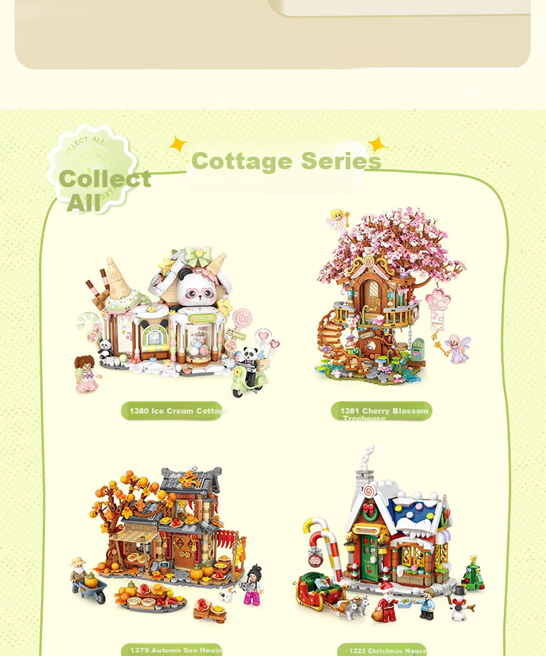 Loz Building Blocks, Panda Street View Store, Boys And Girls Children's Mid-Autumn Festival Gift, Gift 1380 Ice Cream House 8