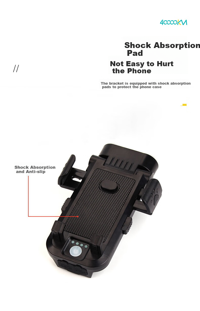 Siwangongli Mountain Bike Light, Night Riding Light with Horn, Integrated Cycling Equipment, Phone Holder, Bicycle Front Light Accessories, Illumination Lamp 9