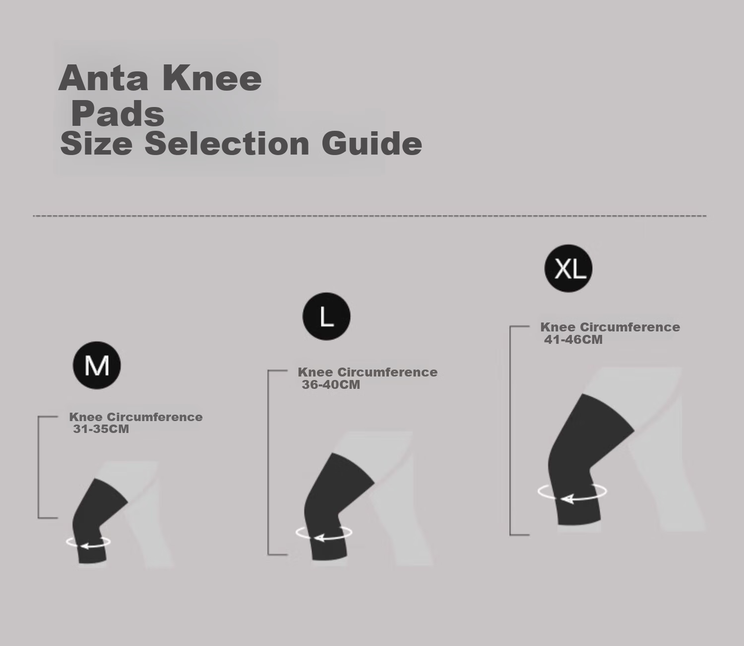 ANTA Knee Brace for Meniscus Injury, Arthritis, Warmth, Sports, Running, Basketball, Badminton, Hiking, for Men And Women, Elderly, XL Size 3