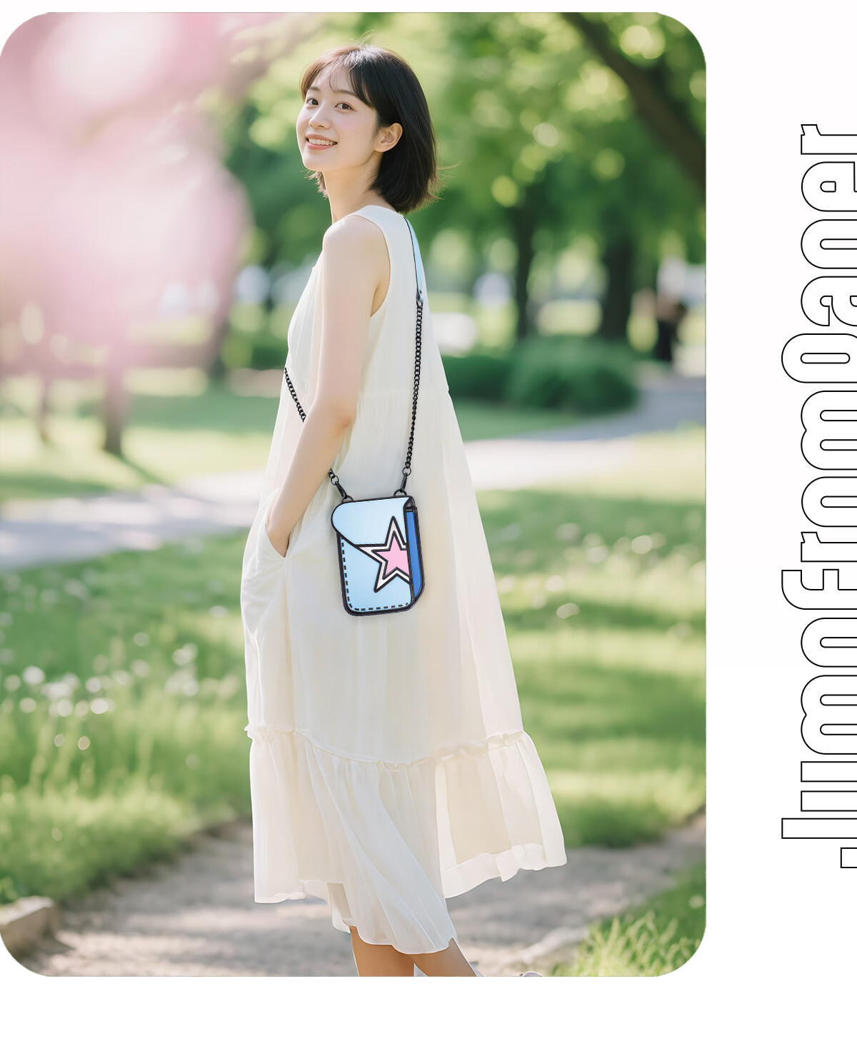 JumpFromPaper Birthday Gift Starry Sky Bag Mini Phone Bag Vertical Style Shoulder Crossbody Bag Women's Handbag Lemon Yellow 3