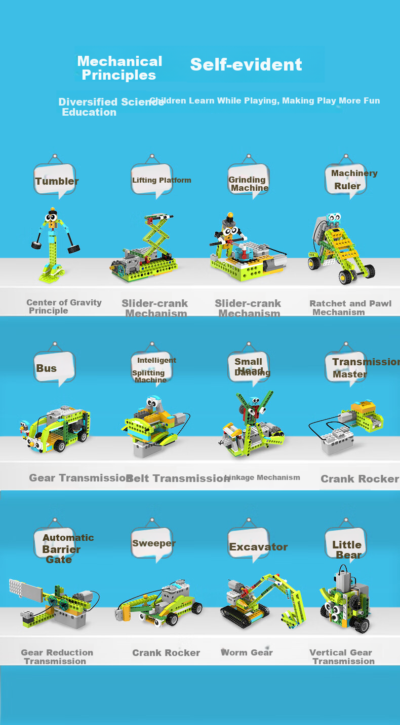 Tudao Programmable Robot for Ages 6-12, Electric Building Blocks, Children's STEAM Toy, Birthday Gift for Boys 4