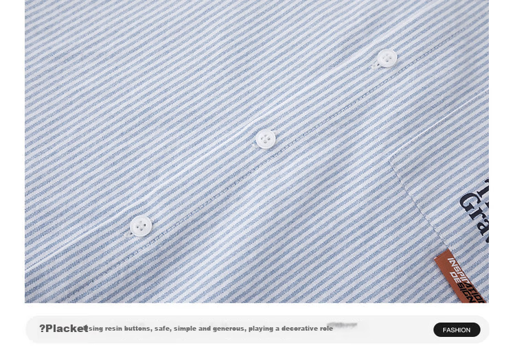 Duoduojia [Fresh And Handsome] Boys' Shirt, Spring And Autumn 2026 Style, for Older Children, Oxford Cloth Striped Casual Pure Cotton Shirt 5