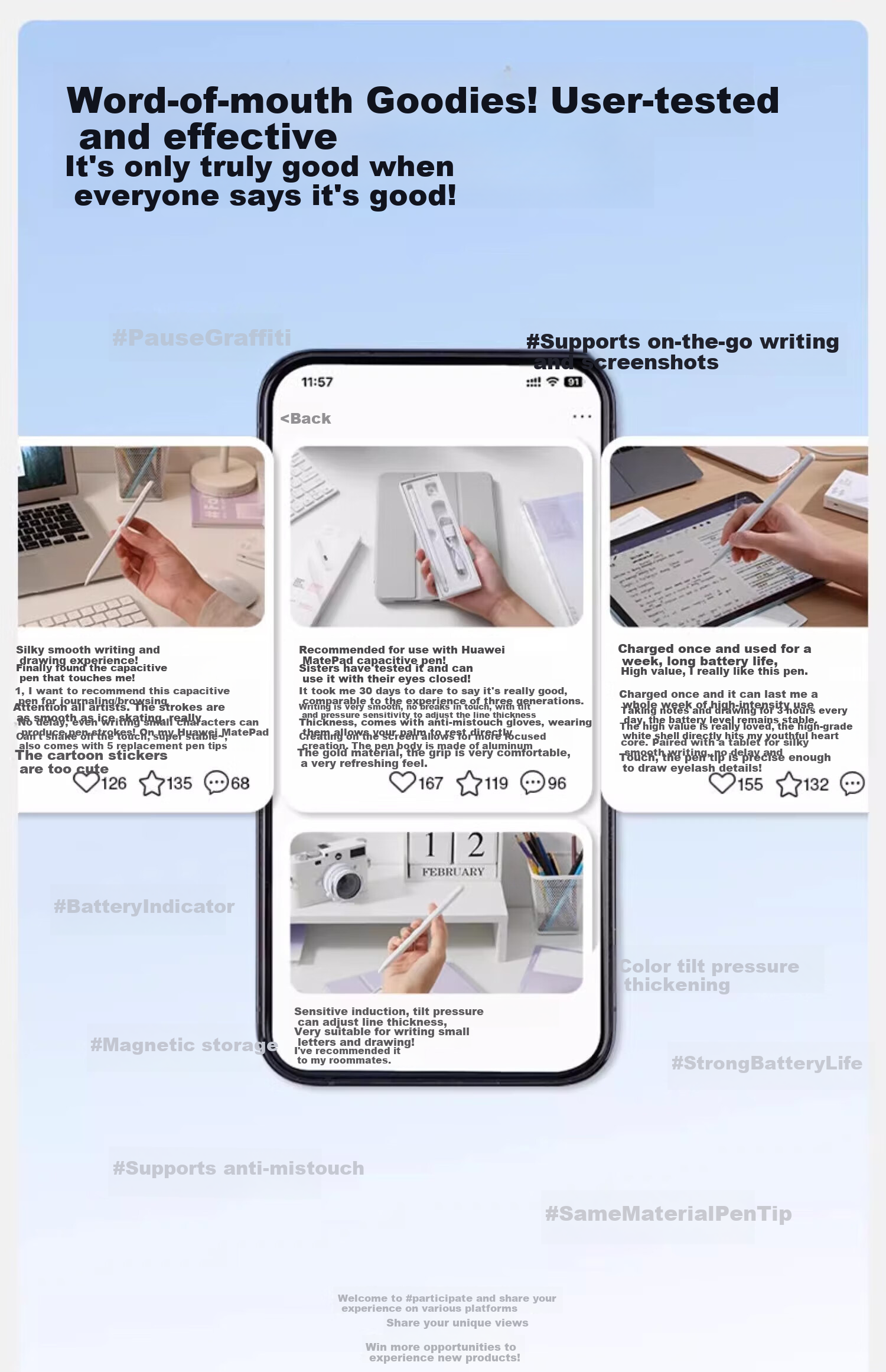 Shanmo Compatible with OPPO Pad 5 Pro Stylus, OnePlus/OPPO Pencil 2 Tablet Touch Pen, OnePlus Pad 2 Pro/Pad Mini 8.8 Capacitive Pen, Magnetic Drawing 1