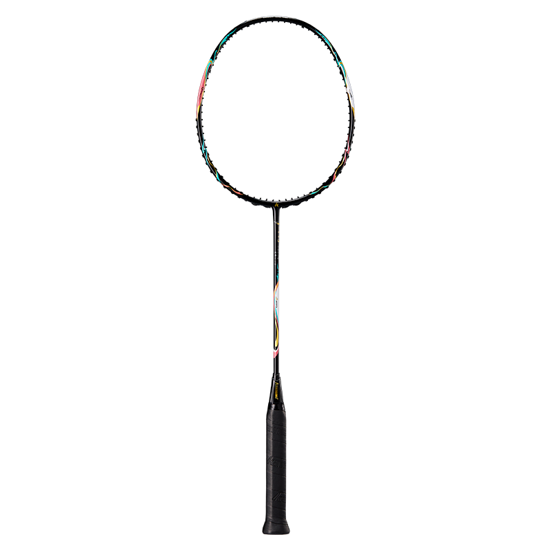 KAWASAKI Full Carbon Badminton Racket Lightweight High Tension Durable Feather Racket Fly Night Black (Pre-strung)