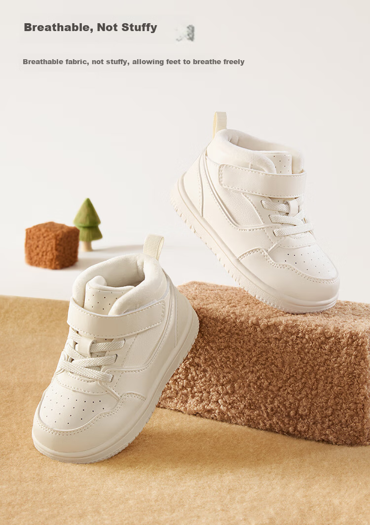 BALABALA Children's Shoes, Kids' Sneakers for Boys And Girls, Toddler Shoes, Autumn And Winter High-Top Shoes, Fleece-Lined, Non-Slip 3
