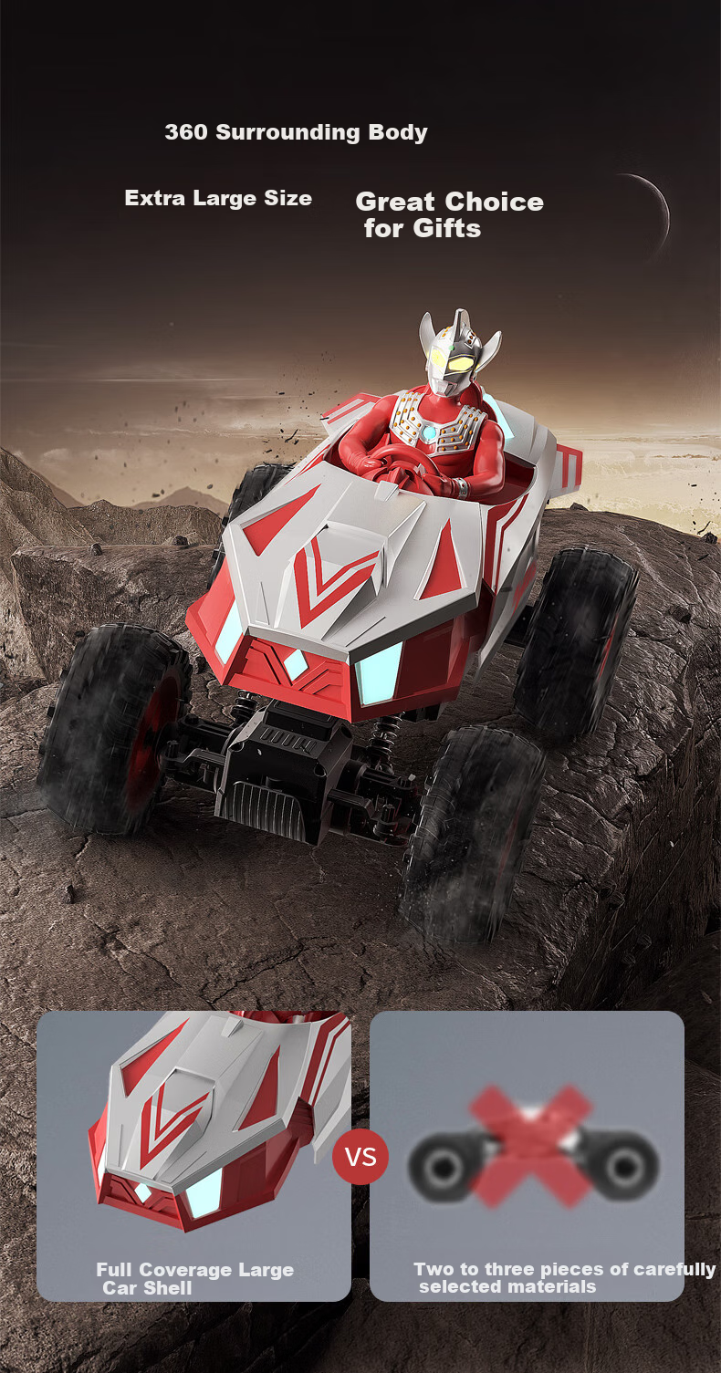 LIVING STONES Classic Ultraman Remote Control Car Tank with Gesture Sensing, Four-Wheel Drive, And Shooting Function - Children's Toy, Birthday Gift for Boys 10