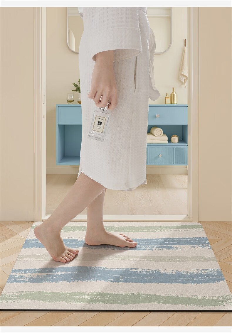 Da Jiang Bathroom Floor Mat Non-Slip Water Absorbent Toilet Entrance Bath Mat 40x60cm 8