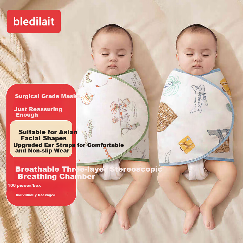 Bledilait Newborn Pure Cotton Baby Swaddle Blanket, Class A Spring And Summer Infant Swaddling Cloth, 2 Pieces, 35×80cm