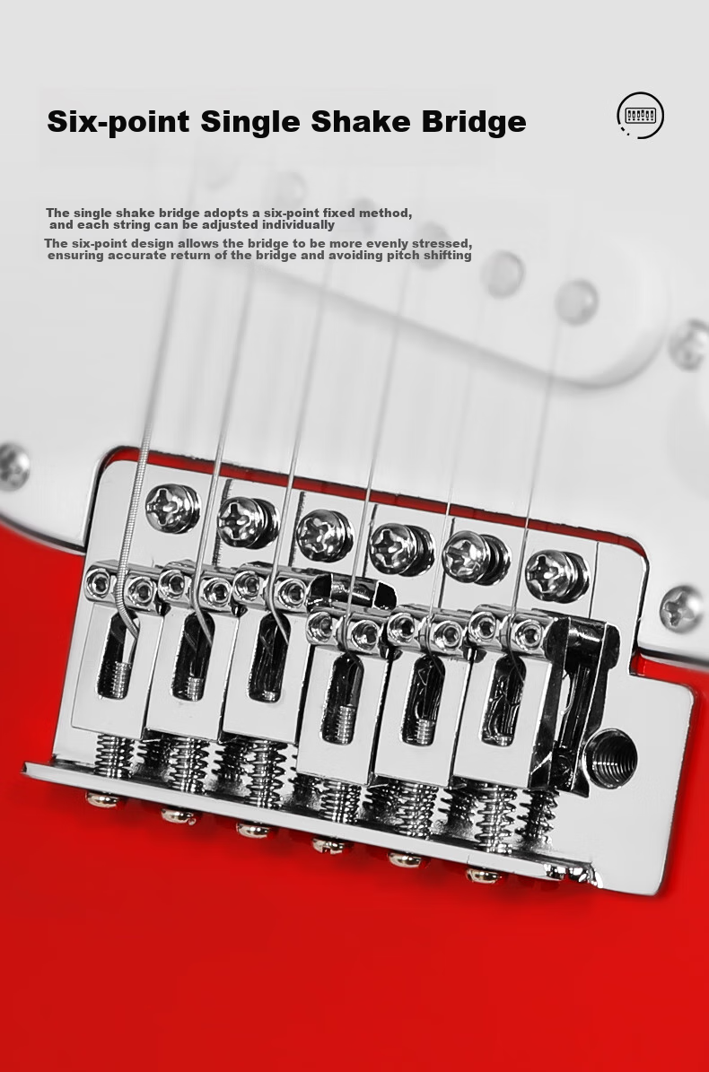 Minsine Electric Guitar for Beginners, Suitable for Male And Female Students, Primary And Secondary School Students, Adults, Universal Single Tremolo ST Electric Guitar Entry-Level Musical Instrument 5