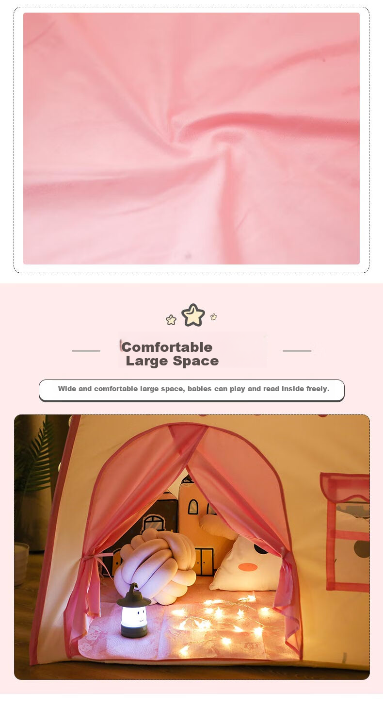 Little Dove Children's Tent Indoor Playhouse/home Princess Castle Toy for Girls, Pink Castle (Mat Not Included) 5