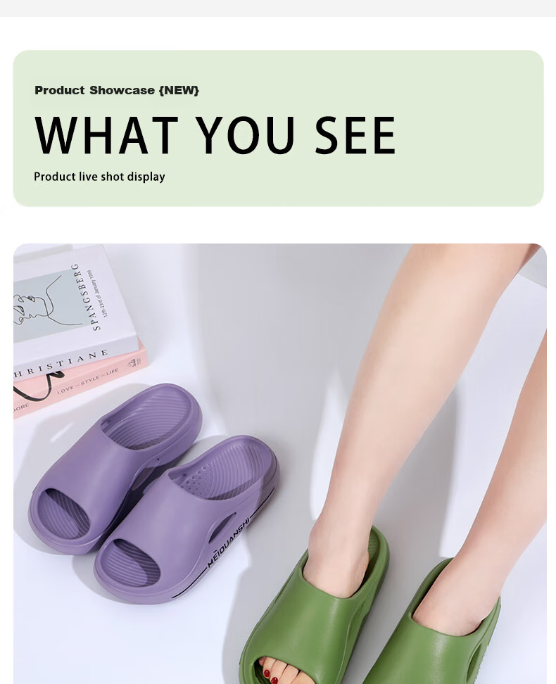 Grace EVA Thick-Soled Fashionable Breathable Slippers for Women, Soft-Bottomed Outdoor Bathroom Comfortable Sandals for Men, Deep Purple, Size 36-37 12