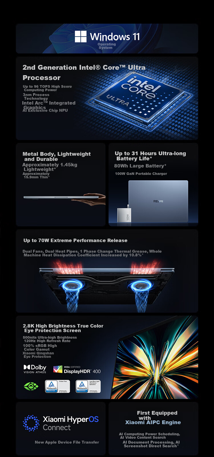 MI Notebook Redmi REDMI Book Pro 14 2025 Thin And Light Laptop with High-Performance Intel Core 2nd Generation Ultra5, 32GB RAM, 1TB Storage 1
