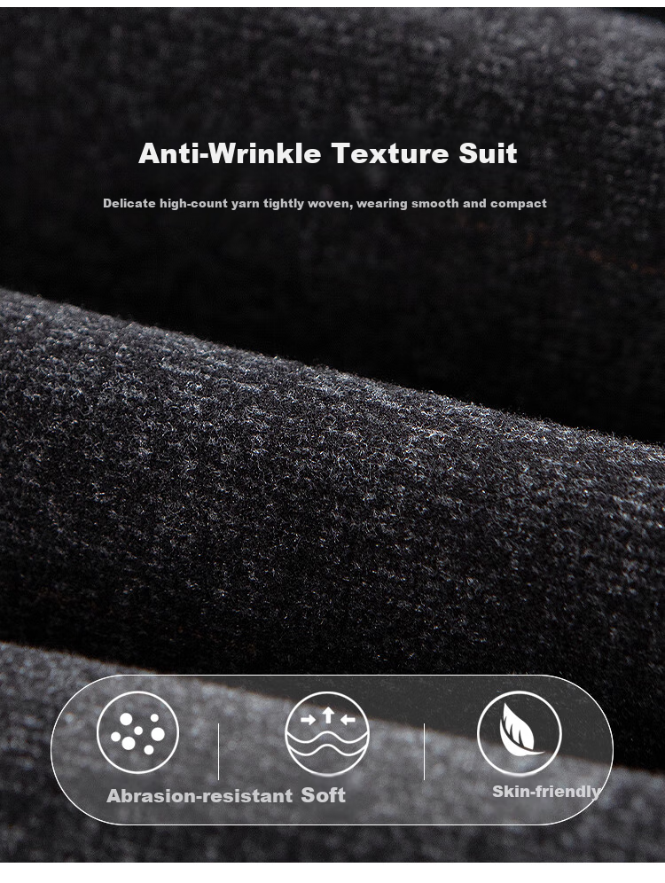 FIRS [Brushed Thickened] Men's Suit Jacket for Autumn And Winter, Business Casual Commute Formal Wear, Notch Lapel, Huasha Craft Single-Breasted Blazer 2