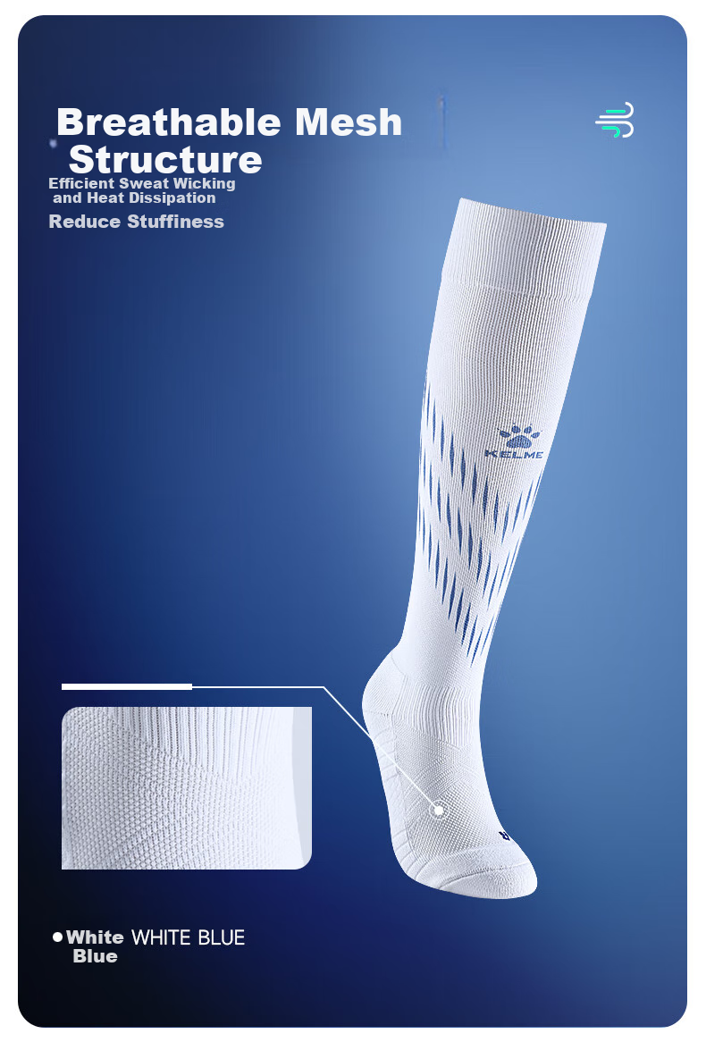 KELME Adult Soccer Socks, Long Thick Non-Slip Terry Bottom Sports High Socks, White And Pink, Size L 4