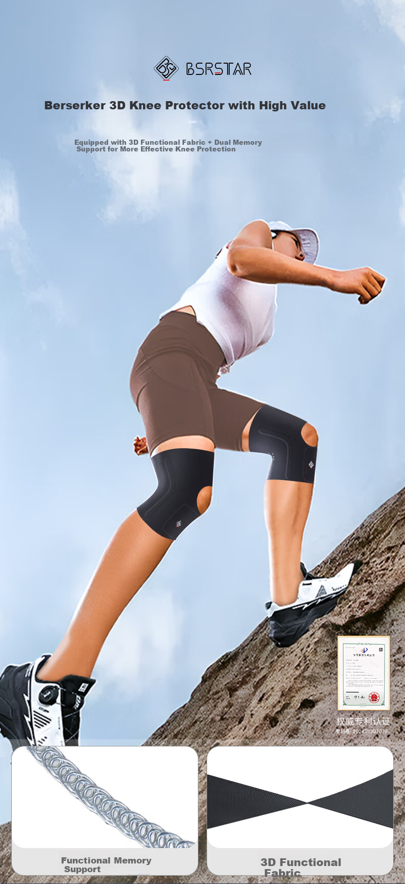 Bestray Women's Knee Pads, Summer Thin Sports Professional Protective Running Badminton Medical Knee Guards, Breathable 4