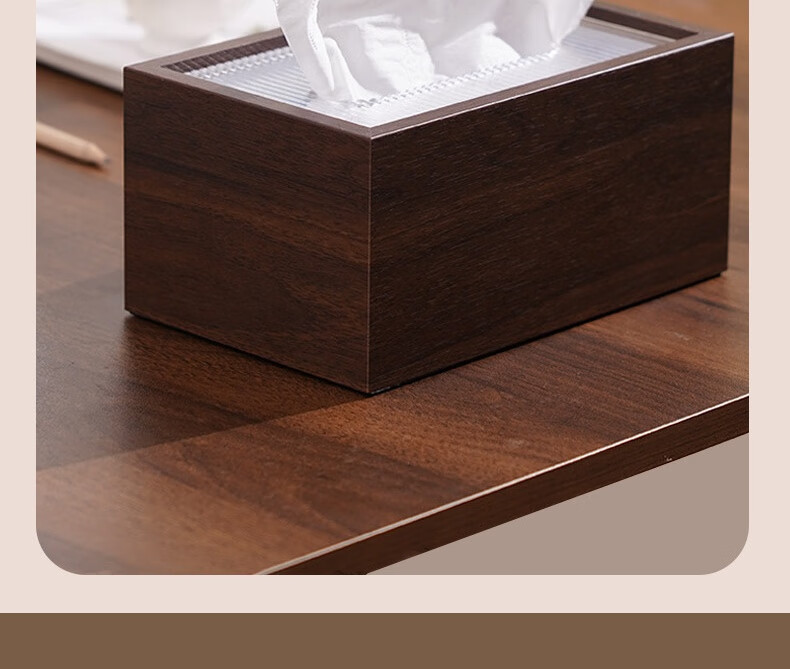 Bingyou Wooden Tissue Box, Paper Towel Holder, Dual-Use for Living Room And Office, Large Capacity Storage Organizer 18