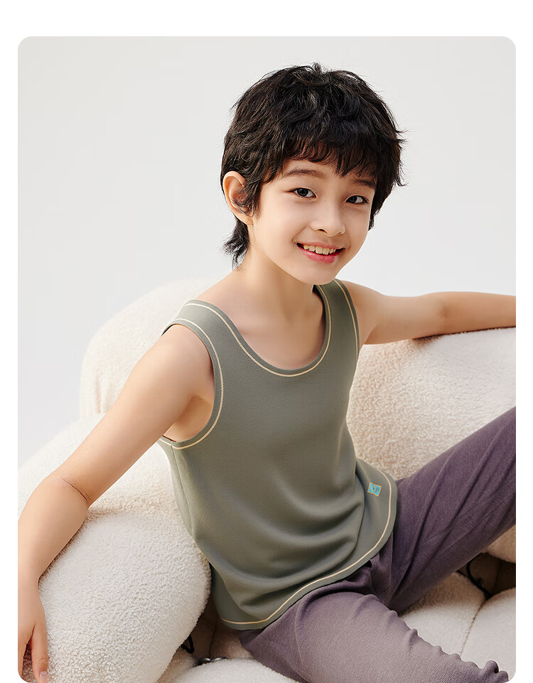 Balabala BalaOne Kids' Thermal Fleece Vest Unisex Children's Autumn Winter New Cut-to-Fit Underwear 22