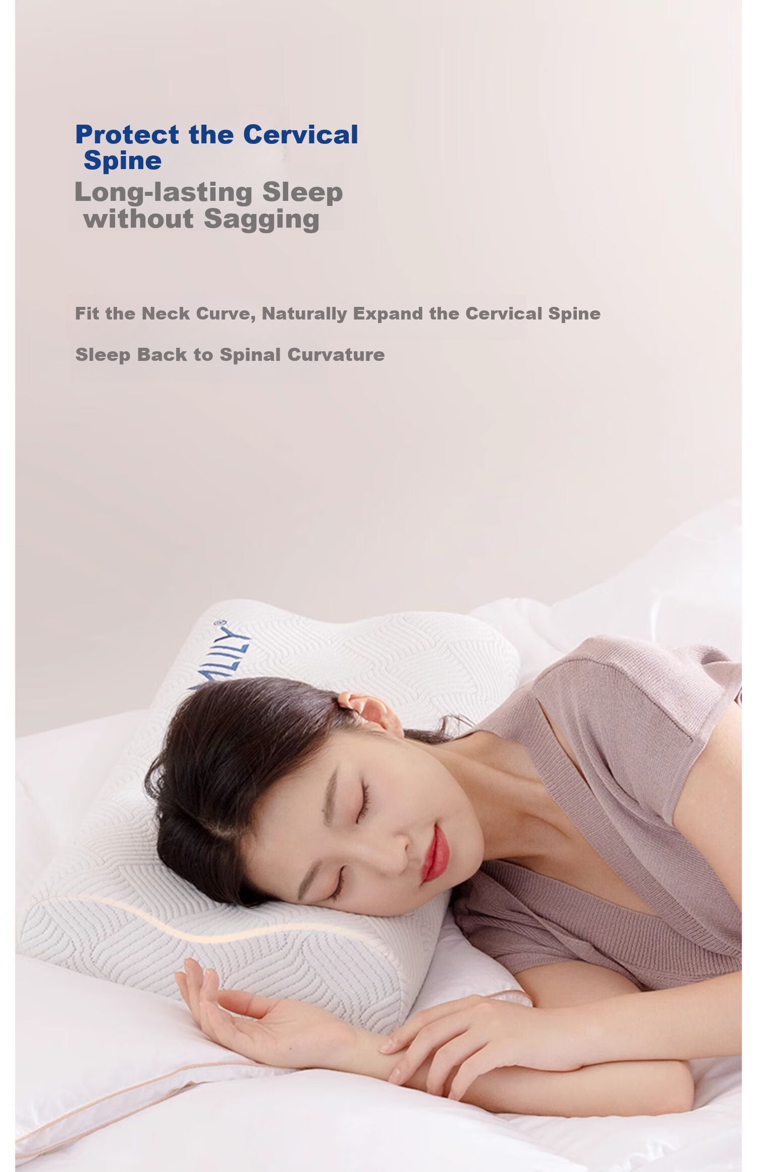 MLILY Zero Pressure Memory Foam Pillow, Cervical Support Pillow for Adults, Five-Star Hotel Quality Memory Pillow, Single Pack 9