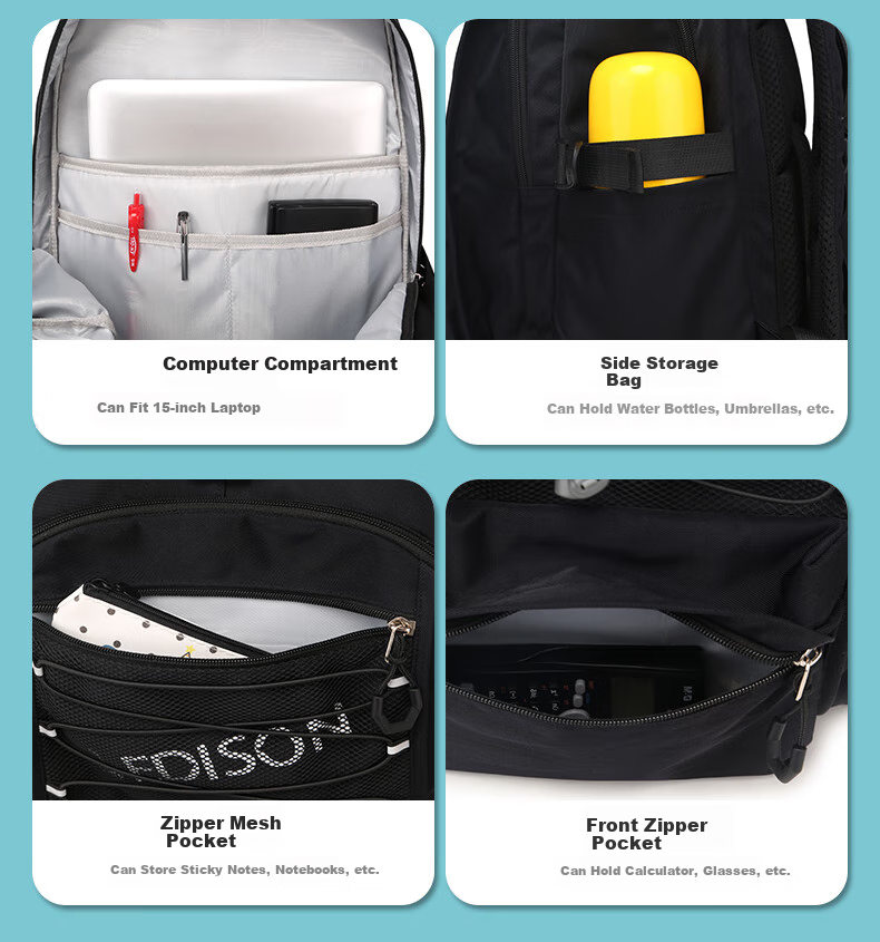 Edison Inventor Large Capacity Lightweight Anti-Backpack Water-Resistant Backpack for High School and College Students 25116-2 5