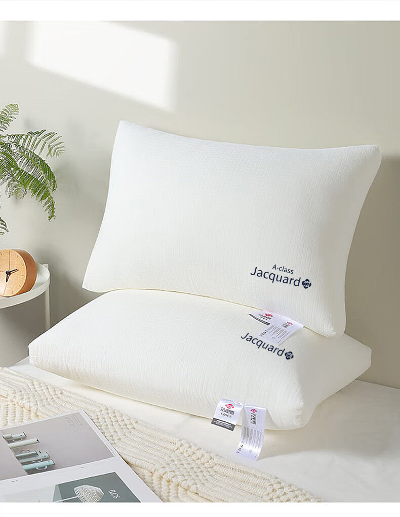 Grace Pure Cotton Grade A Pillow, Hotel-Grade Feather And Down Pillow Core, Washable Pillow, Fiber Soft Pillow Core, One Pair 4