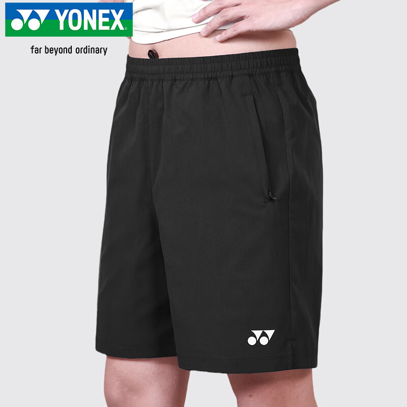YONEX Men's Badminton Shorts 1202625BCR Black XO for Competition Training Running Fitness