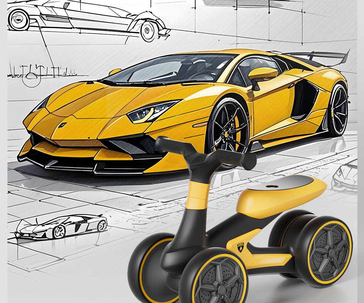 AUTOMOBILI LAMBORGHINI Kids Balance Bike for 1-3 Years Old Boys and Girls Birthday and New Year Gift Toddler Walker Scooter 1